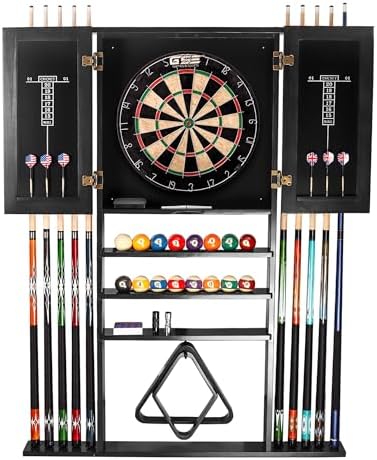 GSE Wall-Mounted Cue and Dartboard Storage Cabinet