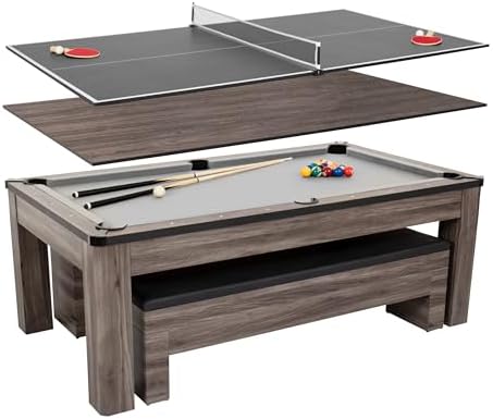 Atomic Hampton Triple-Function Game Table with Storage Benches