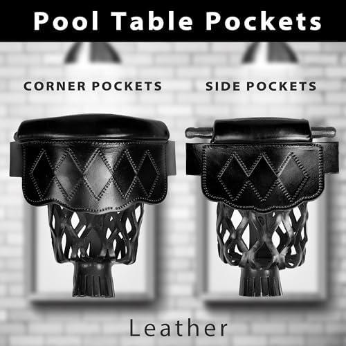 Genuine Leather Billiard Pockets - Six Shield-Style Replacements