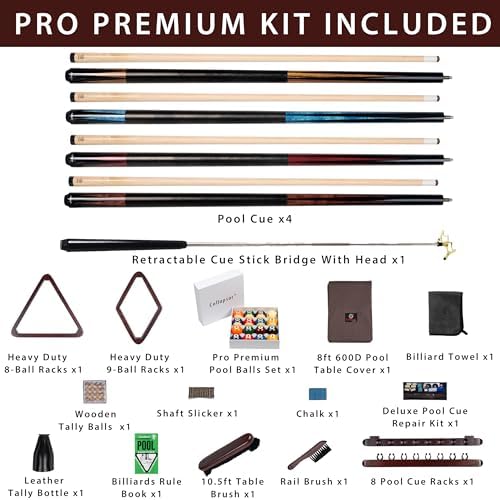 Deluxe Collapsar Billiards Accessory Bundle with Cues and Extras