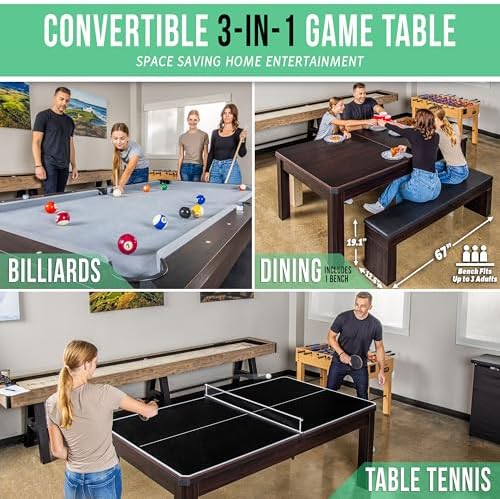 GoSports Versatile 7-Foot Combo Table Including Benches