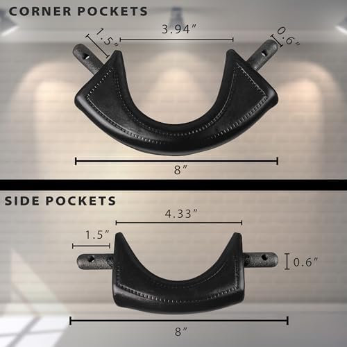 Genuine Leather Billiard Pockets - Six Shield-Style Replacements