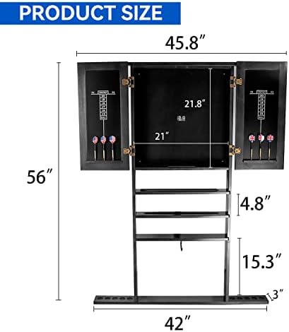 GSE Wall-Mounted Cue and Dartboard Storage Cabinet